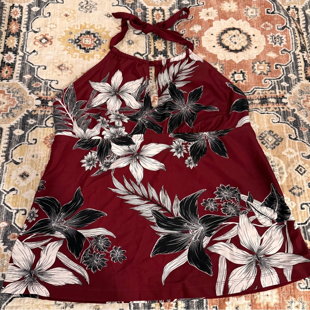Kona Sol Floral Tankini Swim Top
